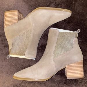 Anne Klein Parson Booties Metallic Taupe Size 7 Women’s